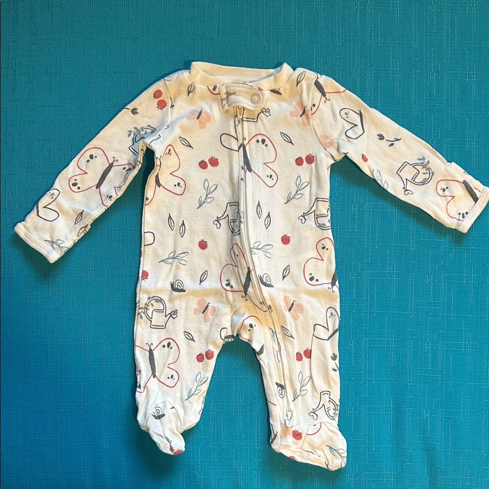 Carter's Footie with Heart and Cherry Design